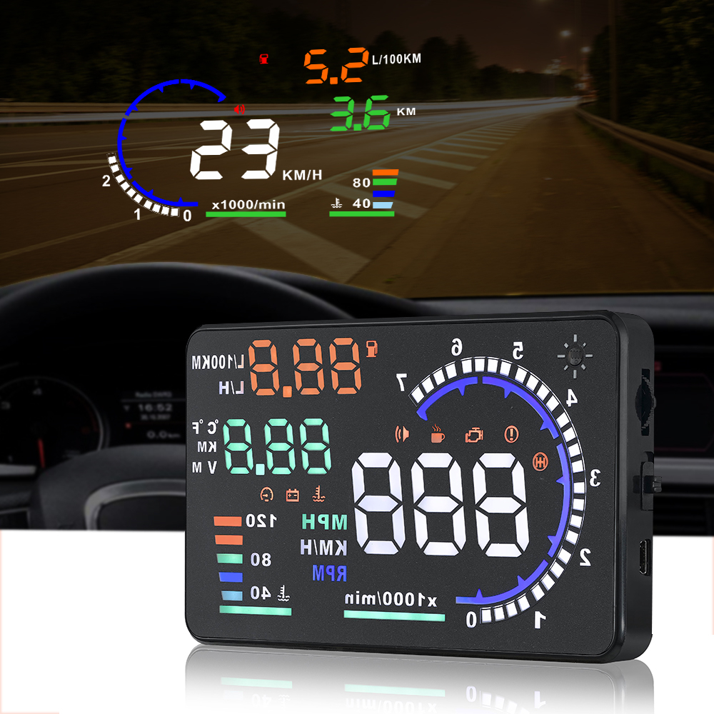 AD 5.5'' OBD2 HUD Car Head Up  - Anemometer Wind Speed recension och pris