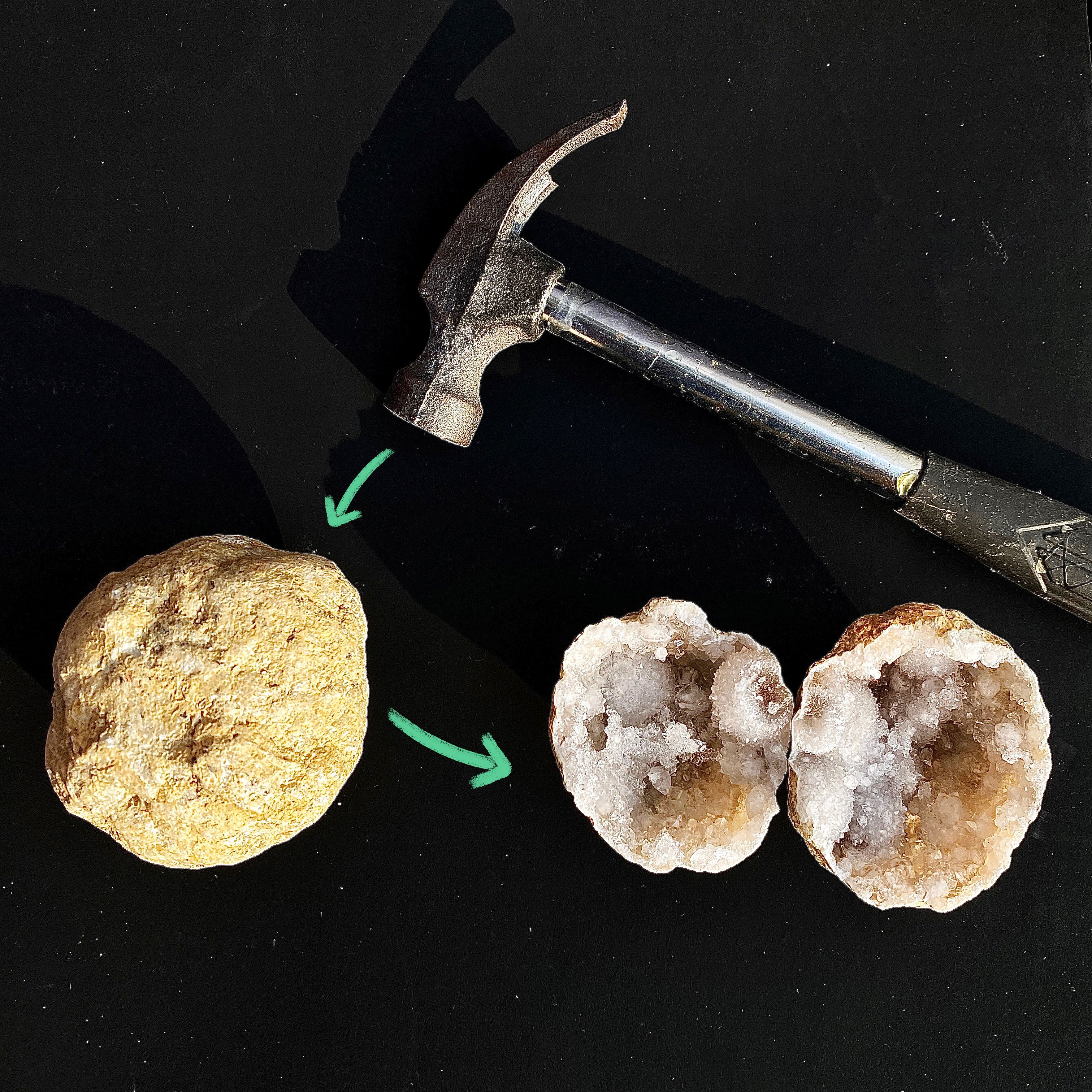 Random 1PC Unopened Natural Ag - Geode Crystal Break recension och pris