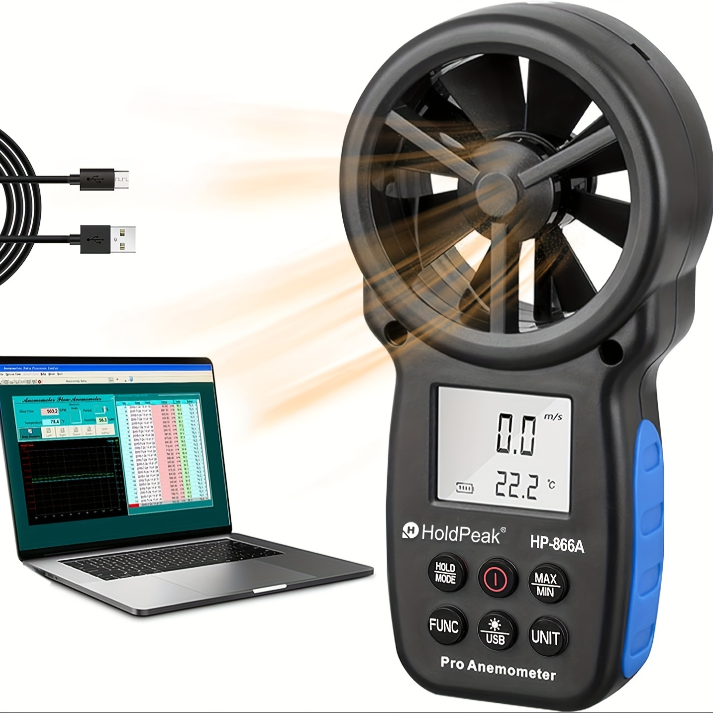 HP-866A Digital Anemometer, Ha - Anemometer Wind Speed recension och pris