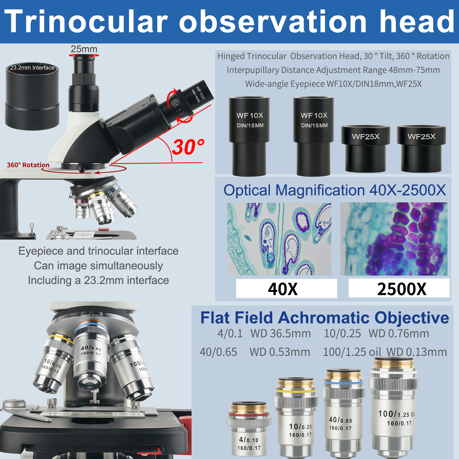 KOPPACE 40X-2500X Electron Com - Microscope Compound 40X recension och pris