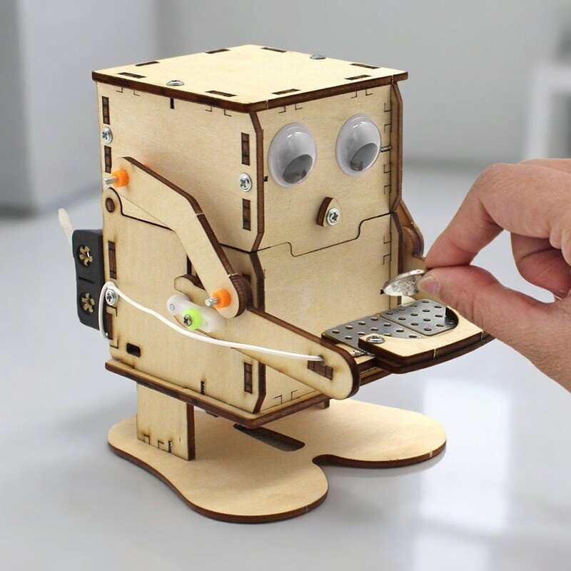 Wooden Assemble DIY Robot Eati - Science Robot recension och pris