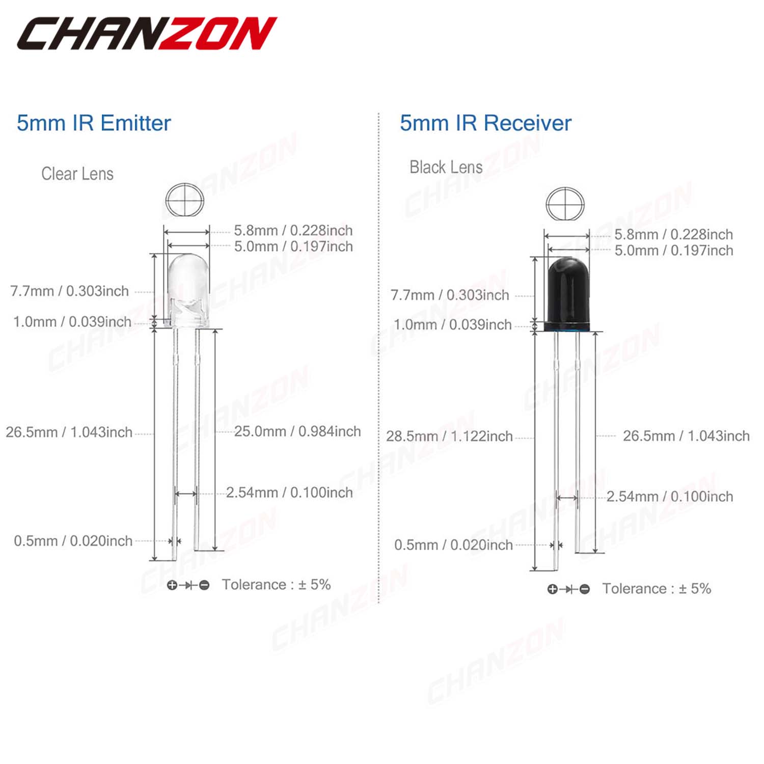 3mm 5mm 10mm IR LED Diode Tran - Hobby Is Science recension och pris